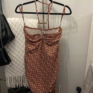 floral print key hole dress